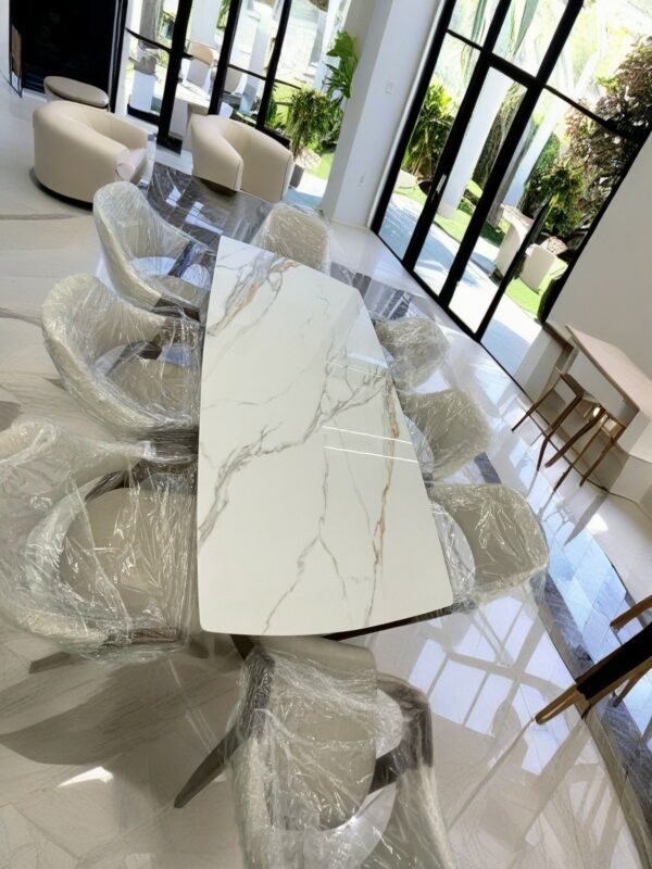 Table GANA XL 2M/1M et 8 Chaises ALPHA Noyer